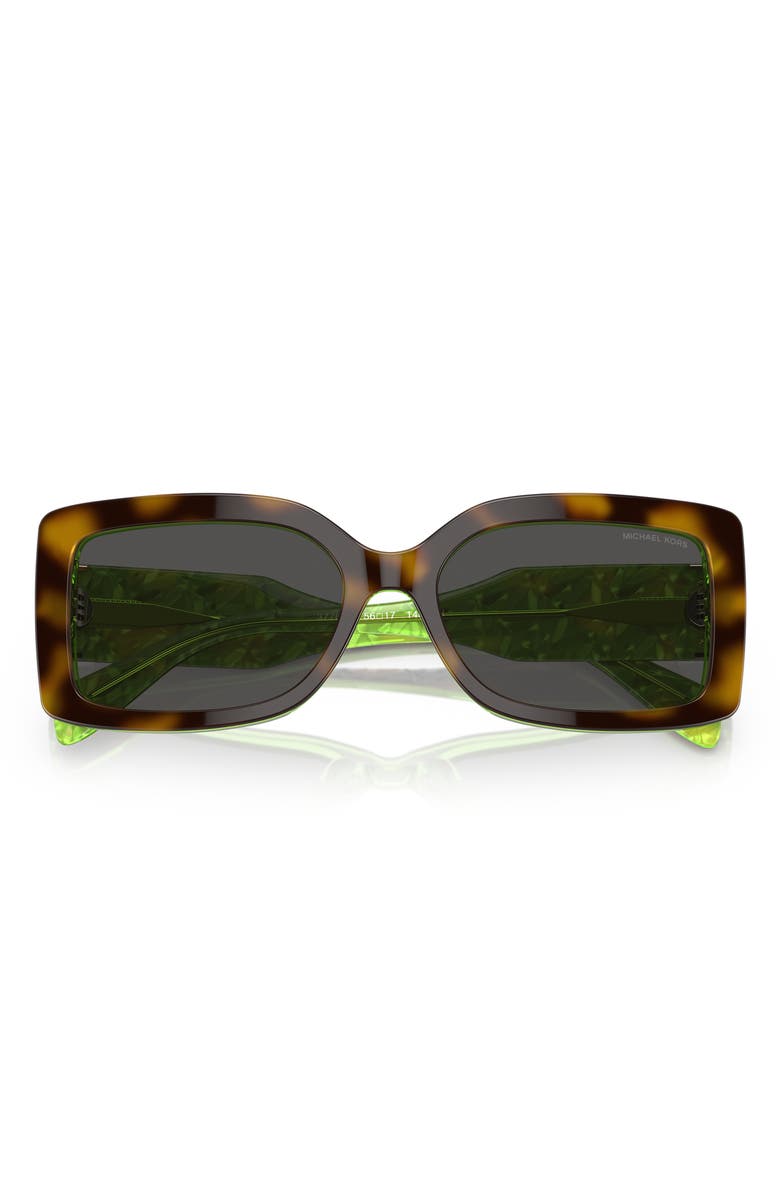 Michael Kors Corfu 56mm Rectangular Sunglasses, Alternate, color, Dark Grey