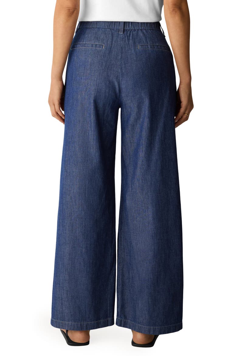 Wide Leg Organic Cotton Denim Pants, Alternate, color, DARK INDIGO