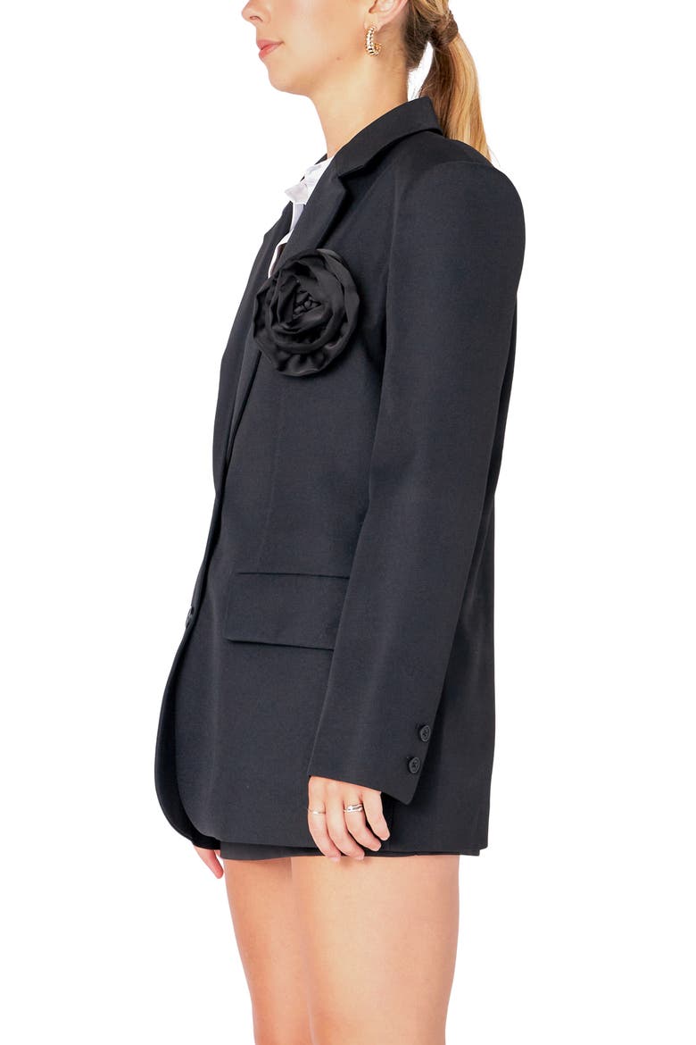 Corsage Blazer, Alternate, color, BLACK