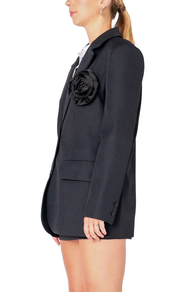 Endless Rose Corsage Blazer, Alternate, color, Black