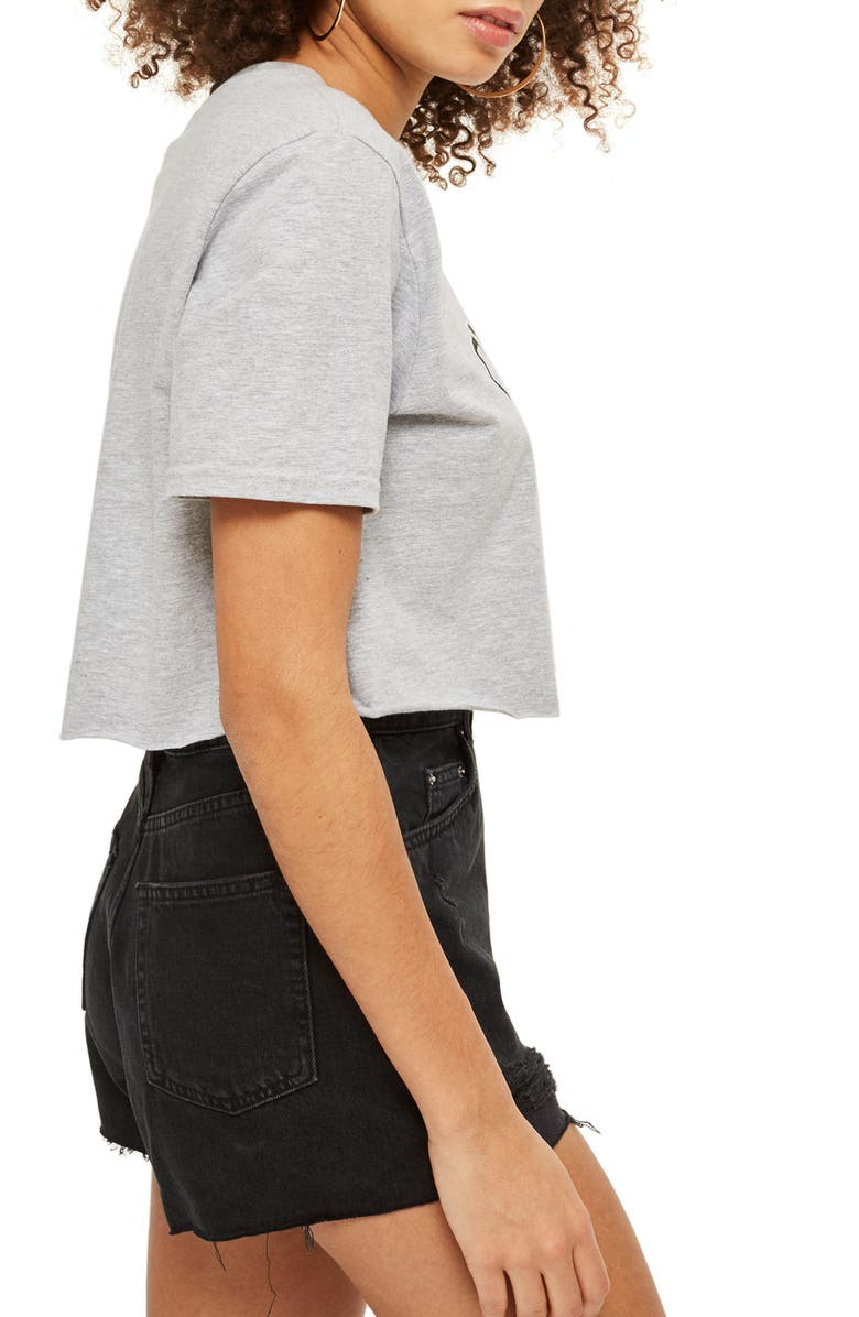 Topshop Ripped Denim Mom Shorts, Alternate, color, 