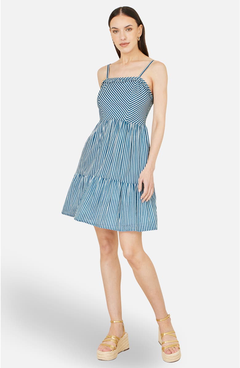 Yumi Stripe Cotton Mini Sun Dress, Alternate, color, Blue