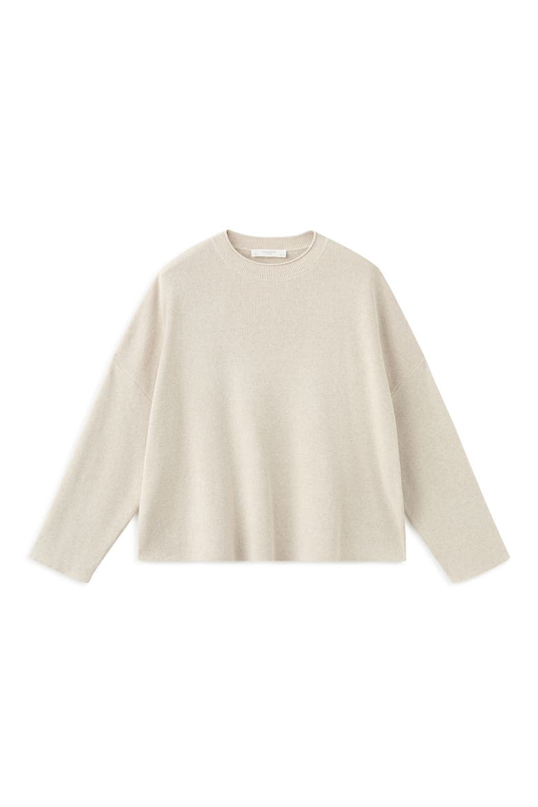 Fluid Cotton & Linen Blend Lounge Sweatshirt, Alternate, color, BEIGE