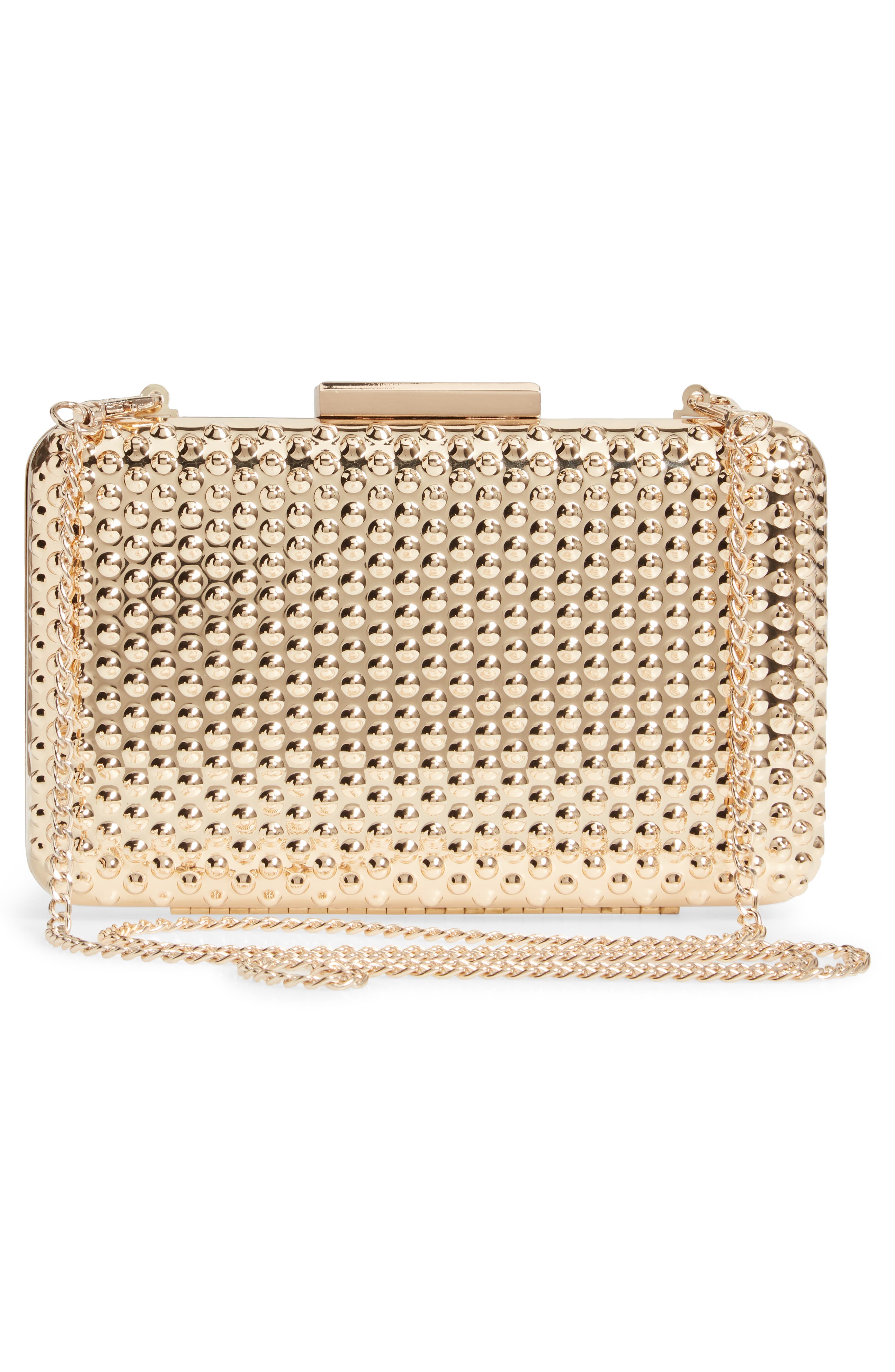 Nordstrom Dot Metal Minaudière, Alternate, color, 