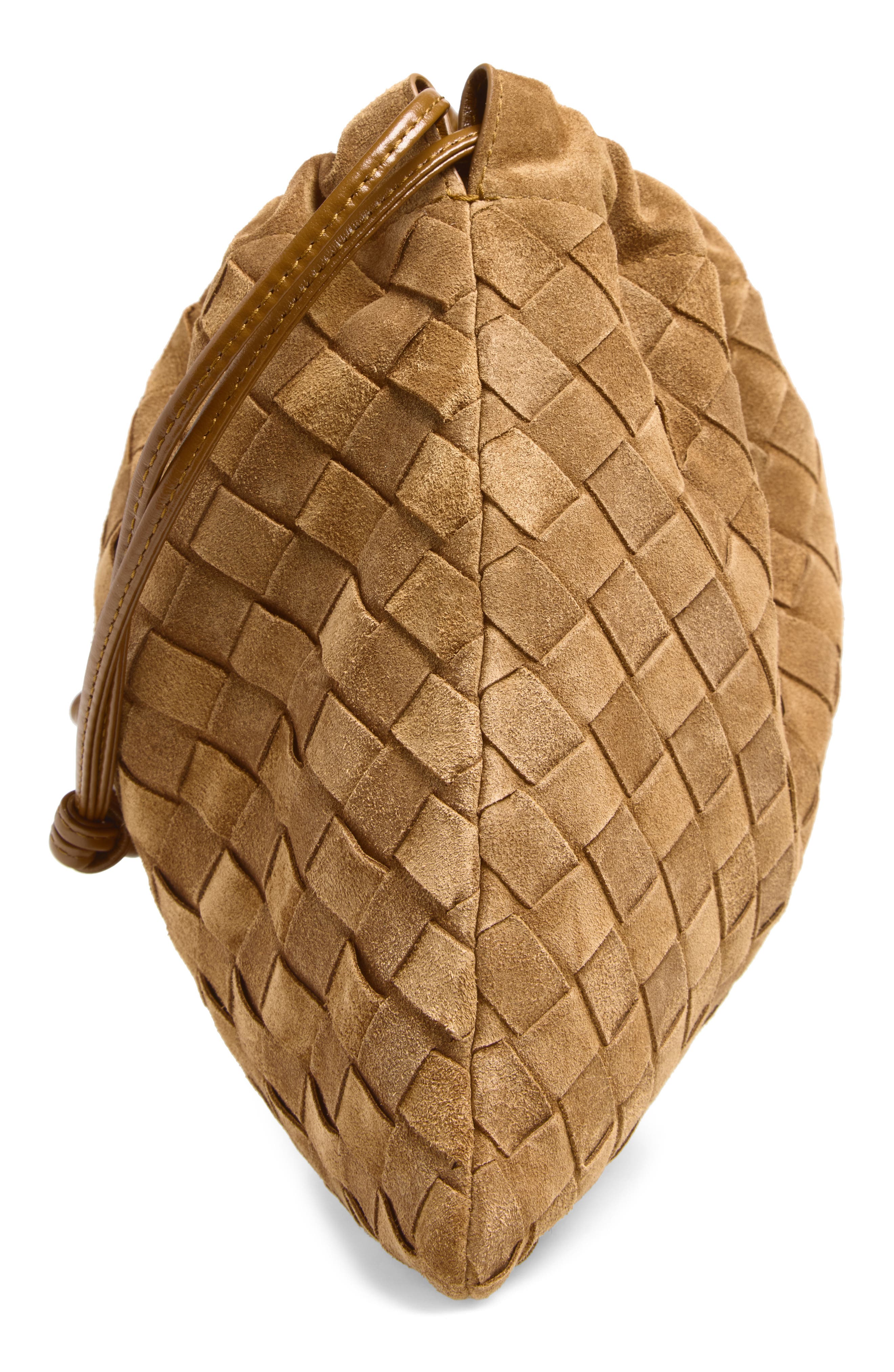 Medium Dustbag Intrecciato Suede Bag, Alternate, color, 2588 AMBER/GOLD