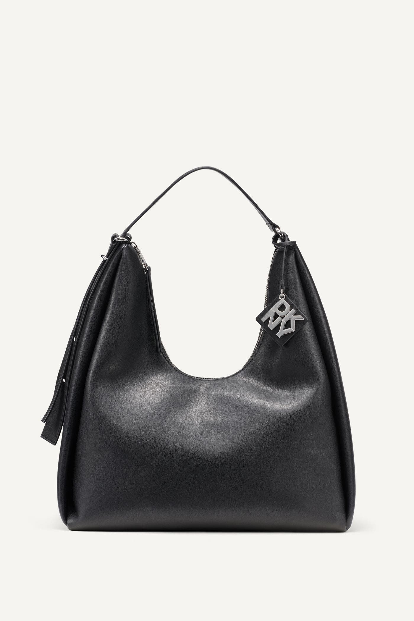 DKNY Elicia Large Hobo, Main, color, Black/Silver