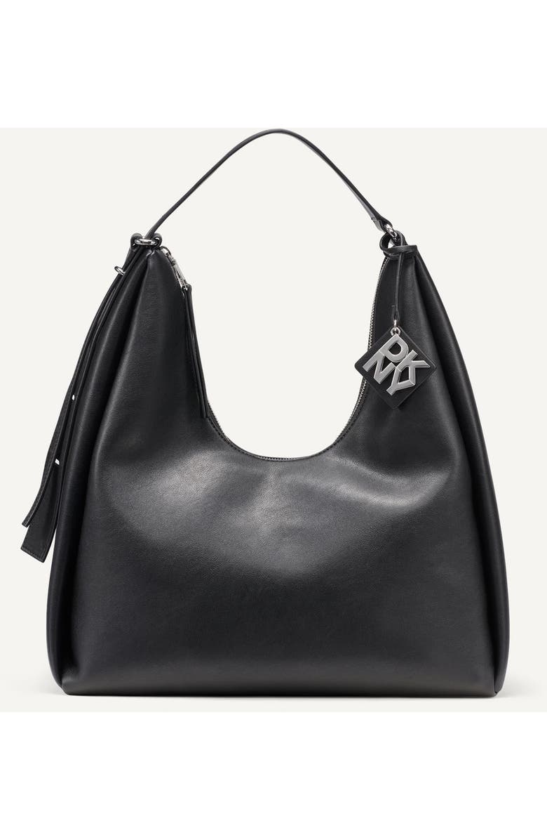 DKNY Elicia Large Hobo, Main, color, Black/Silver