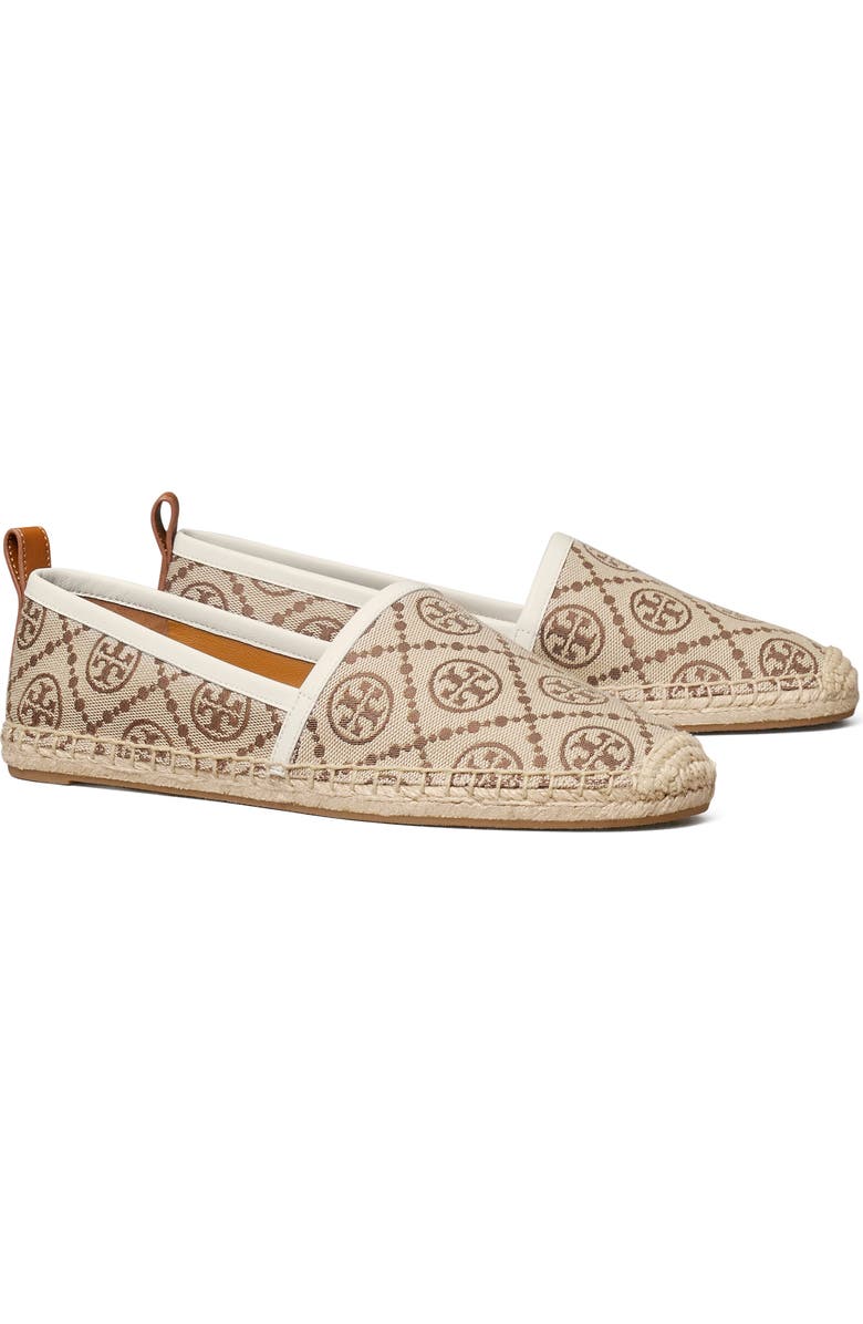 Tory Burch T Monogram Espadrille Flat, Main, color, Hazel/ Ivory/ Camello