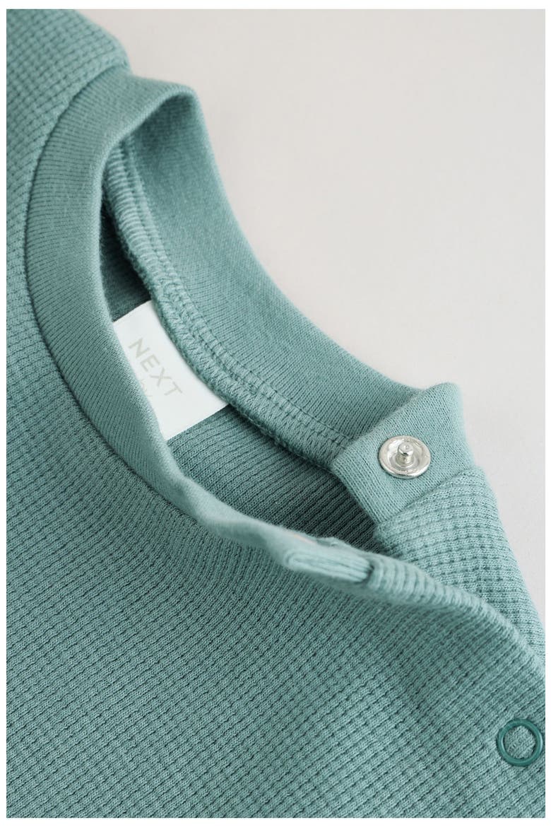 Waffle Knit Sweatshirt & Shorts Set, Alternate, color, GREEN