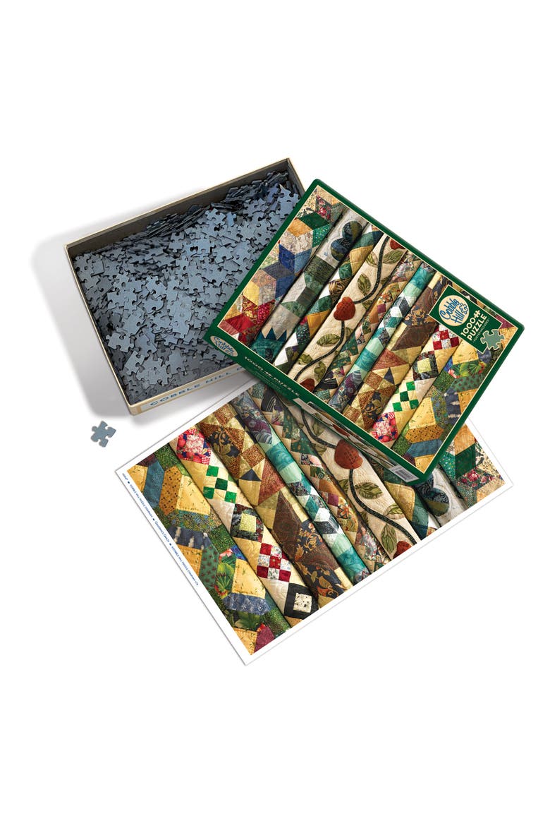 1000 Piece Puzzle Grandma's Quilts Jigsaw, Alternate, color, Multicolored