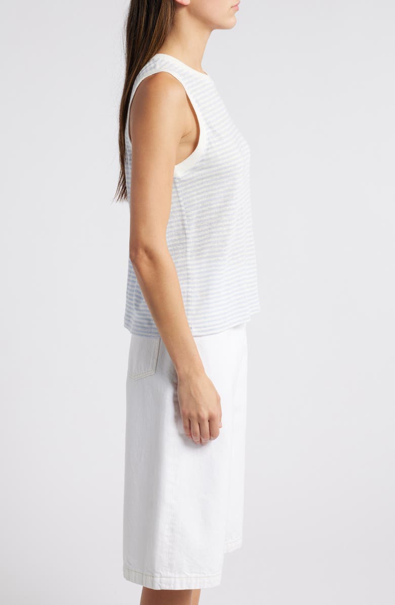 FRAME Stripe Organic Linen Muscle T-Shirt, Alternate, color,