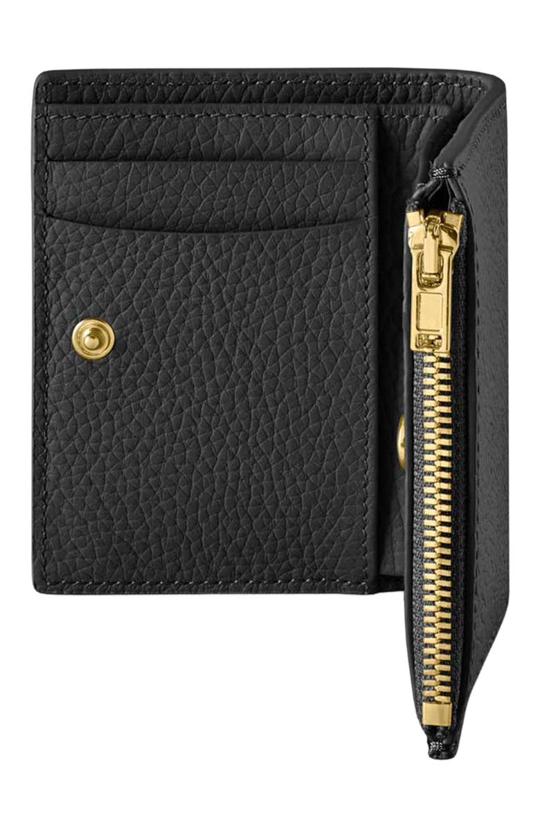 MAISON de SABRÉ Small Leather Bifold Wallet, Alternate, color, Black Caviar
