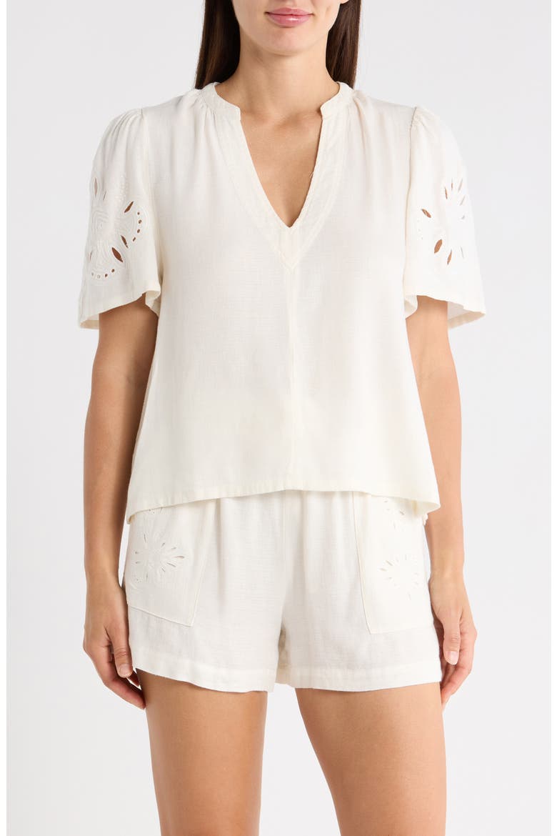 Cayden Embroidered Shorts, Main, color, PAPER WHITE