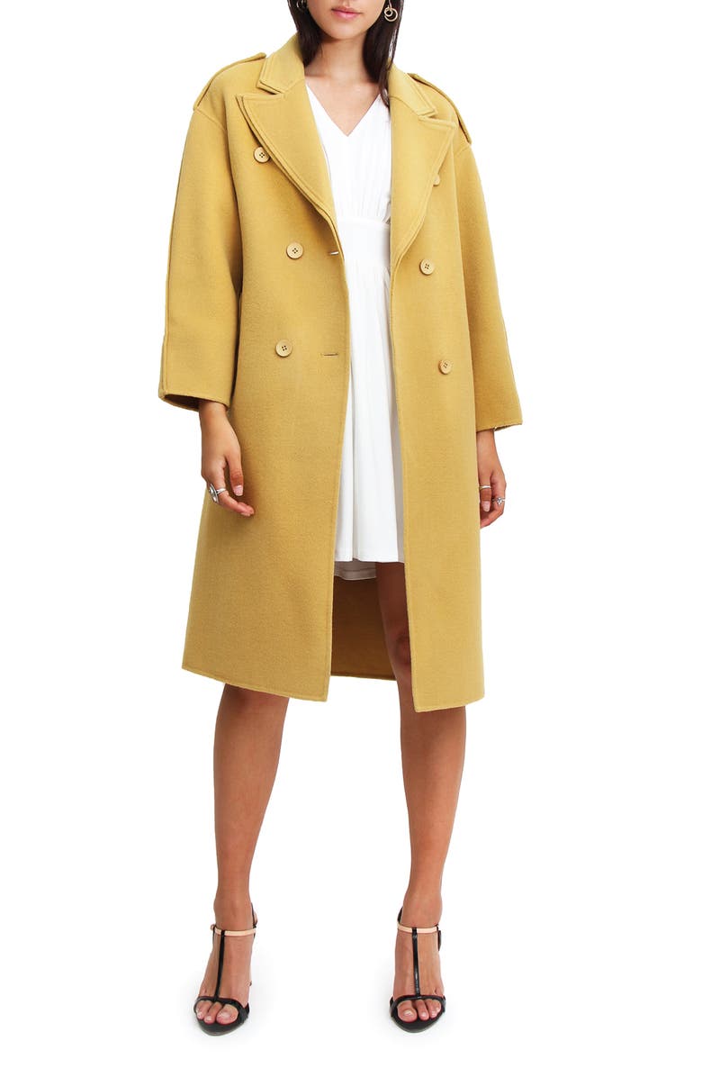 Belle & Bloom Aussie Sky Double-Breasted Wool Coat, Main, color, 