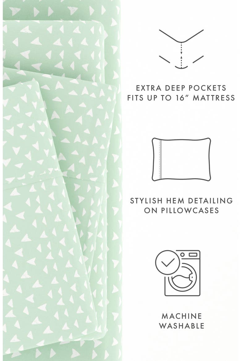 IENJOY HOME Premium Ultra Soft Urban Arrows Pattern 4-Piece Bed Sheet Set, Alternate, color, JADE