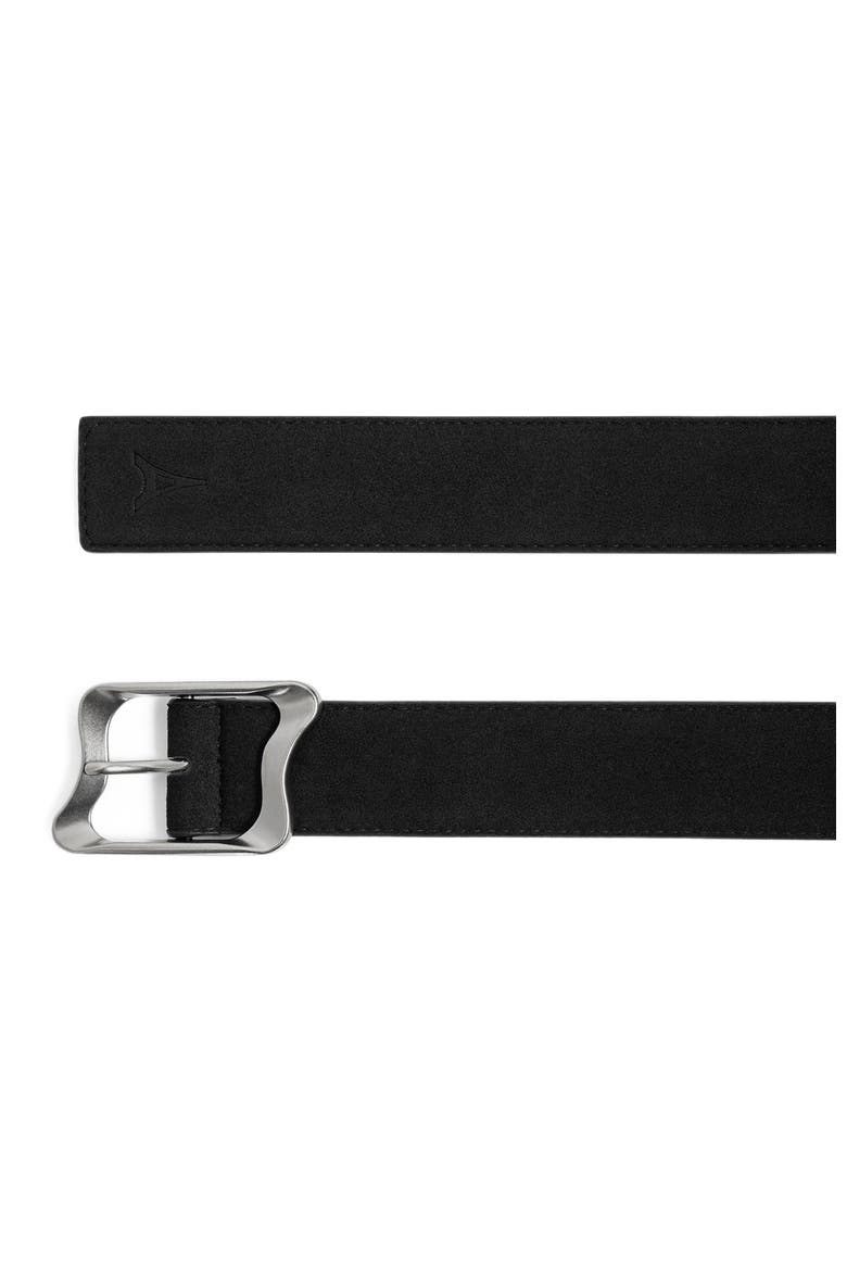 Eleanor Suede & Leather Statement Buckle Belt, Main, color, Black