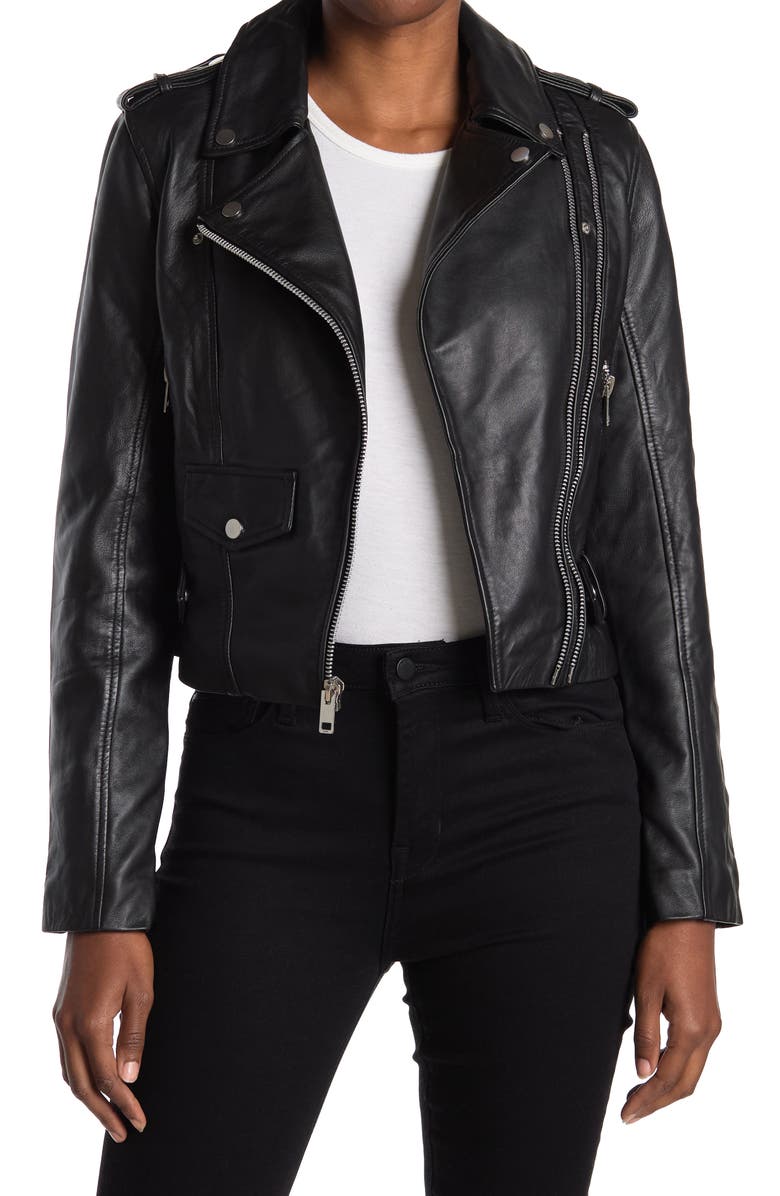 Walter Baker Juls Leather Moto Jacket, Main, color,