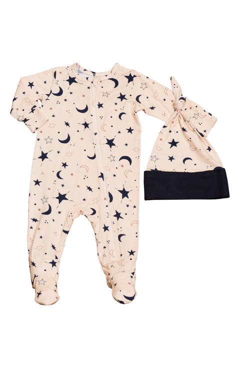 Baby Grey by Everly Grey Seahorse Print Footie & Hat Set