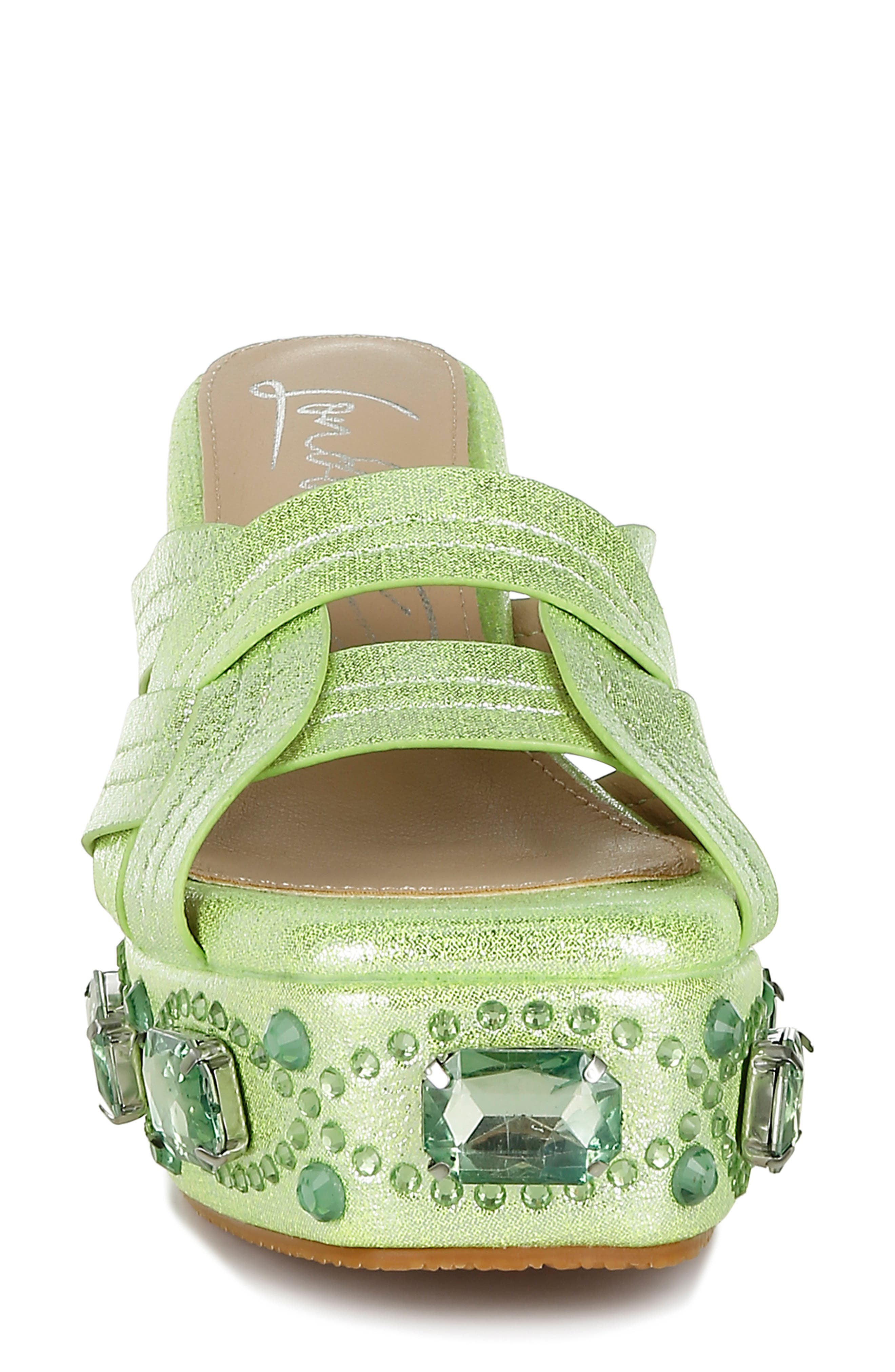 Blistronic Platform Wedge Sandal, Alternate, color, LIME GREEN