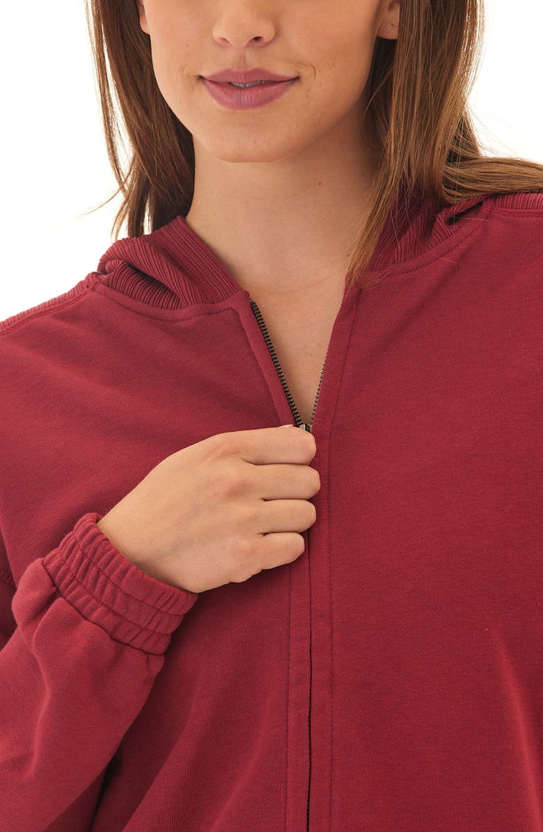 Threads 4 Thought Starla Cotton Blend French Terry Zip Hoodie, Alternate, color, Cranberry