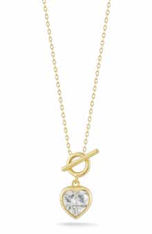 SPHERA MILANO Cubic Zirconia Heart Toggle Pendant Necklace