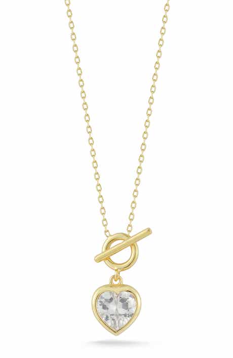 SPHERA MILANO Cubic Zirconia Heart Toggle Pendant Necklace