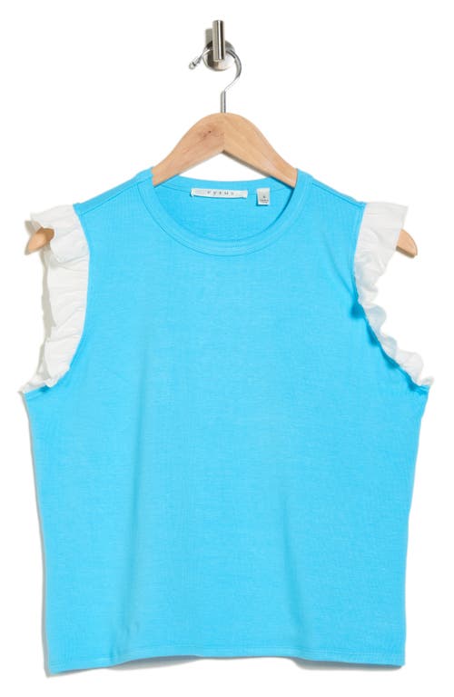 Cyrus Ruffle Sleeveless Top In Blue