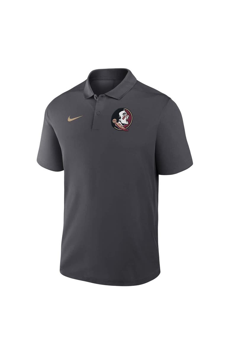 Nike Men's Nike Anthracite Florida State Seminoles Primetime Victory Primary Logo Performance Polo, Alternate, color, 