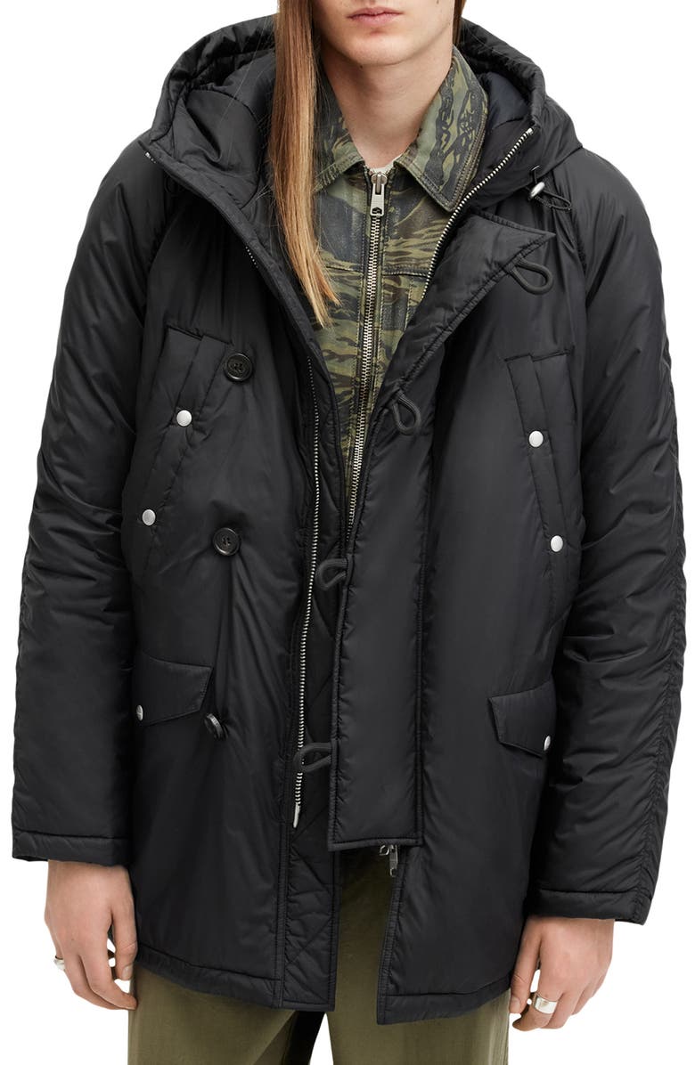 AllSaints Navstar Water Repellent Recycled Nylon Parka, Main, color, 