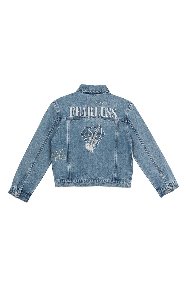 Rare Editions Kids' Embellished Denim Jacket, Alternate, color, Blue