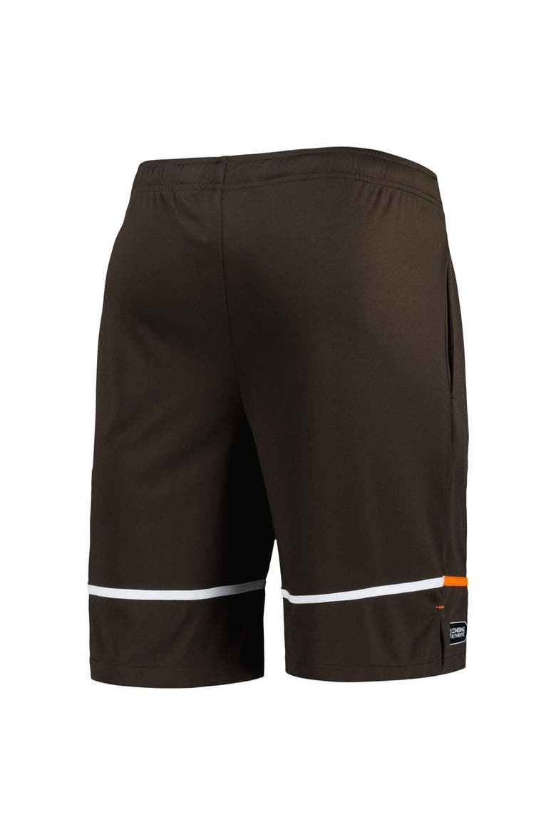 Men's New Era Brown Cleveland Browns Combine Authentic Rusher Training Shorts, Alternate, color, Brown