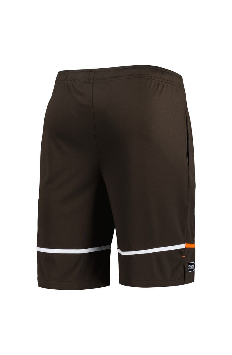New Era Men's New Era Brown Cleveland Browns Combine Authentic Rusher Training Shorts, Alternate, color, Black