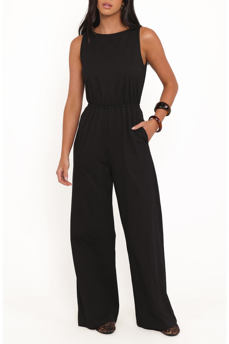 Sansa Stretch Jumpsuit, Main, color, BLACK