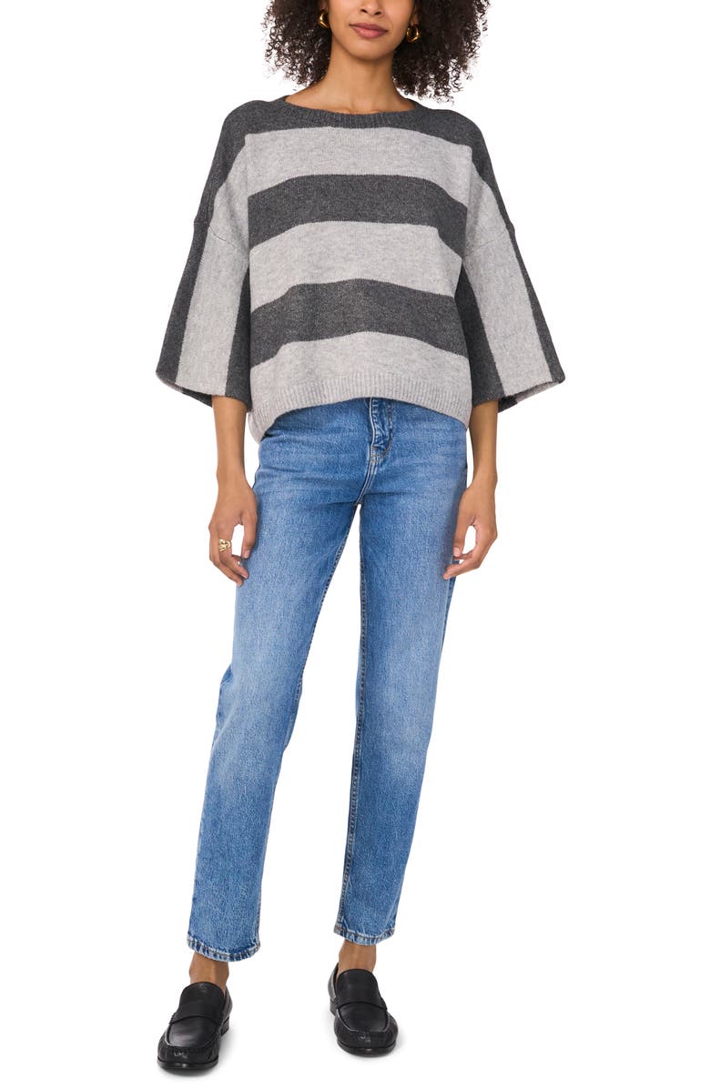 Vince Camuto Wide Stripe Sweater, Alternate, color, 