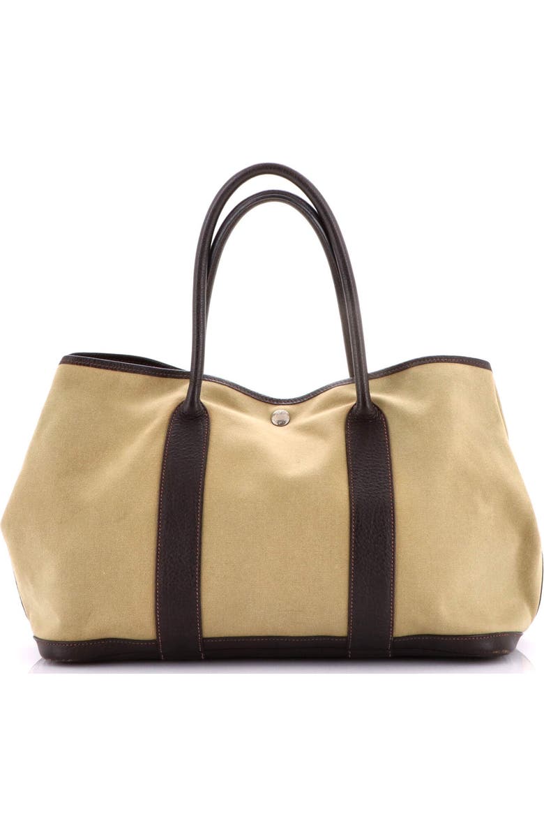 Pre-Owned Hermes Garden Party Tote Toile and Leather 36, Alternate, color, Khaki