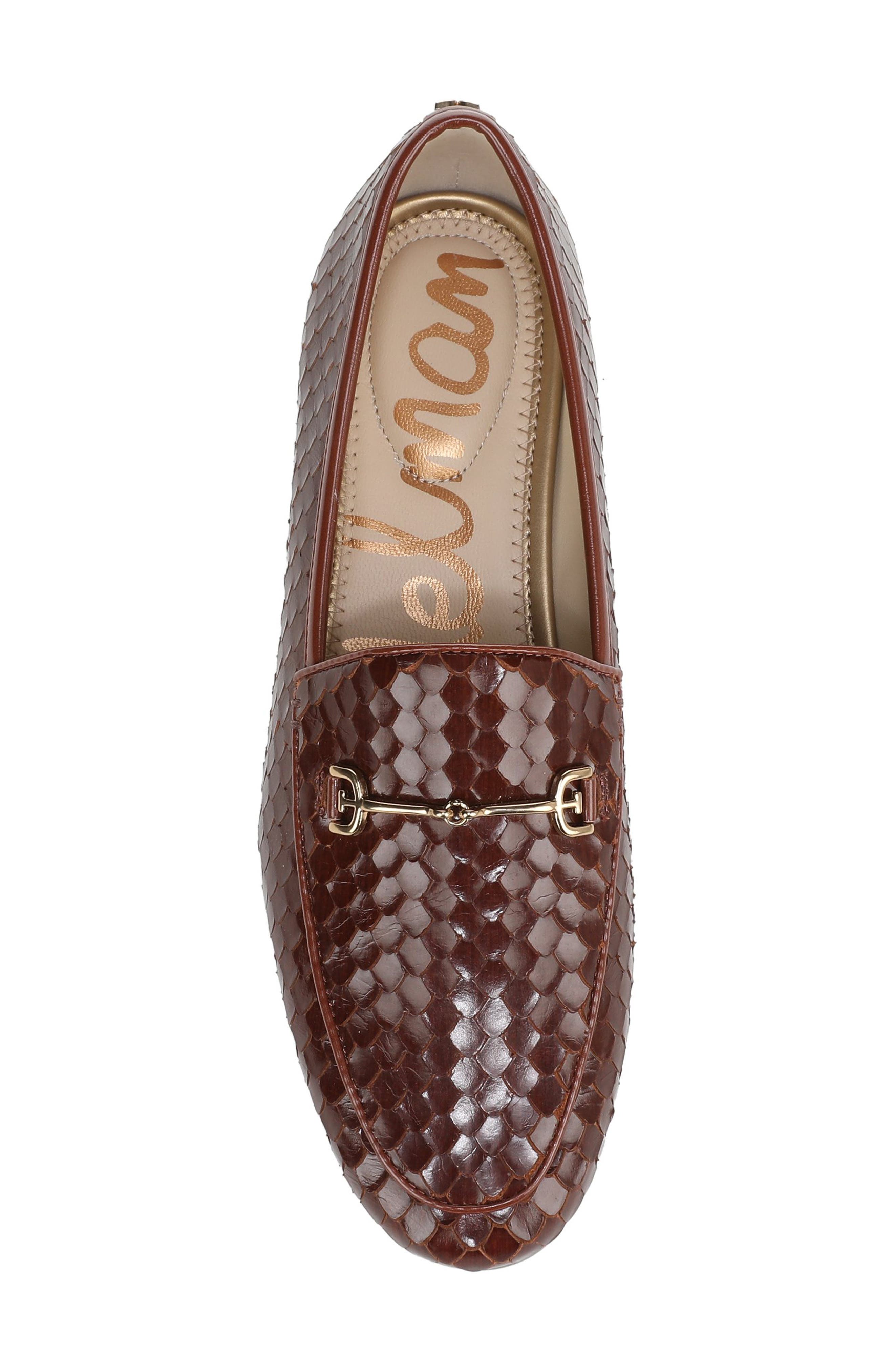 Sam Edelman Loraine 7 Lizard Embossed Loafer, Alternate, color, Copper Brown