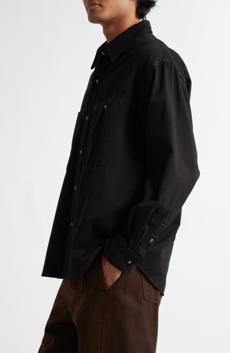 Lemaire Denim Snap-Up Shirt, Alternate, color, Black Bk999