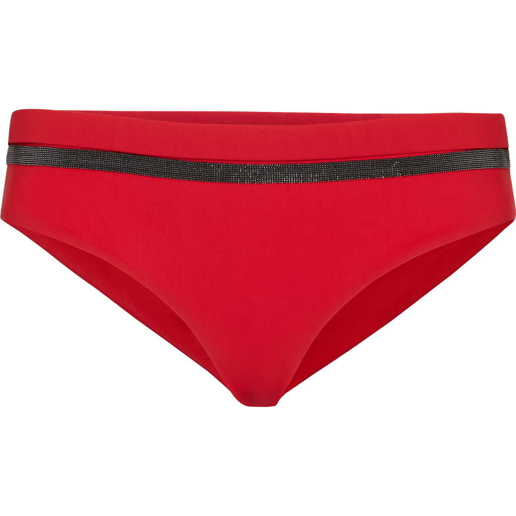 Shop Brunello Cucinelli Bikini Bottom With Monili In Red