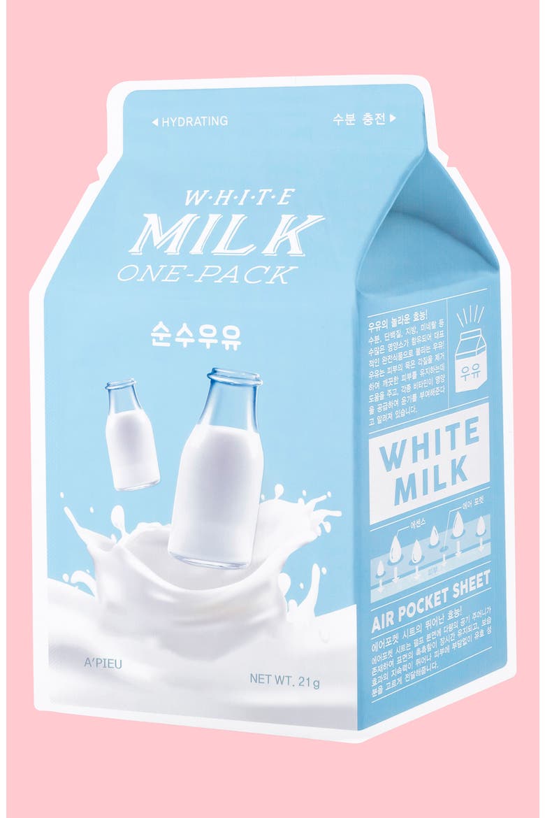 A'PIEU Set of 7 Milk Sheet Masks, Main, color, NONE