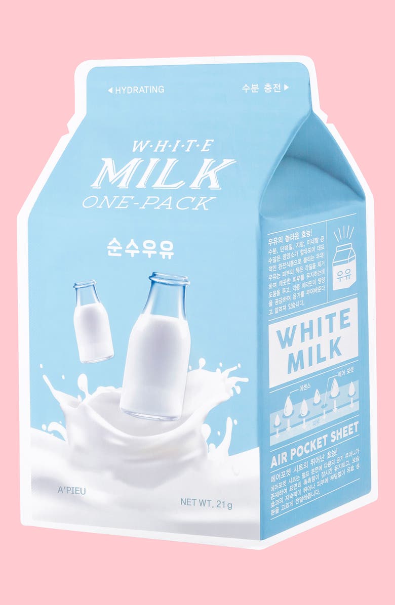 A’PIEU A'PIEU Set of 7 Milk Sheet Masks, Main, color,