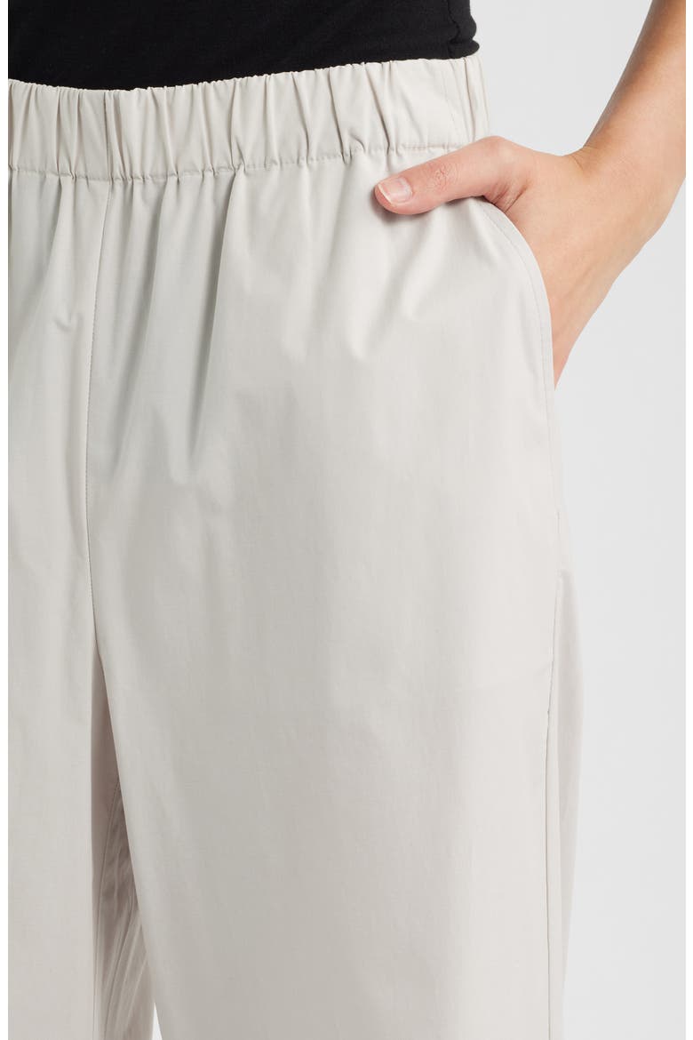 Stretch Cotton Poplin Wide Leg Ankle Pants, Alternate, color, CHALK