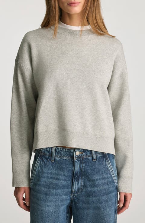 Crop Cotton Blend Sweatshirt