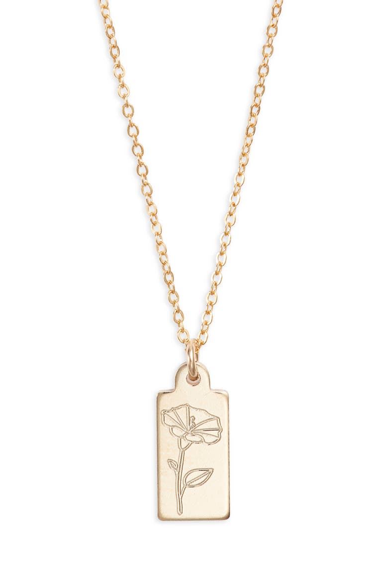 Tawney Birth Flower Pendant Necklace, Main, color, GOLD / SEPTEMBER