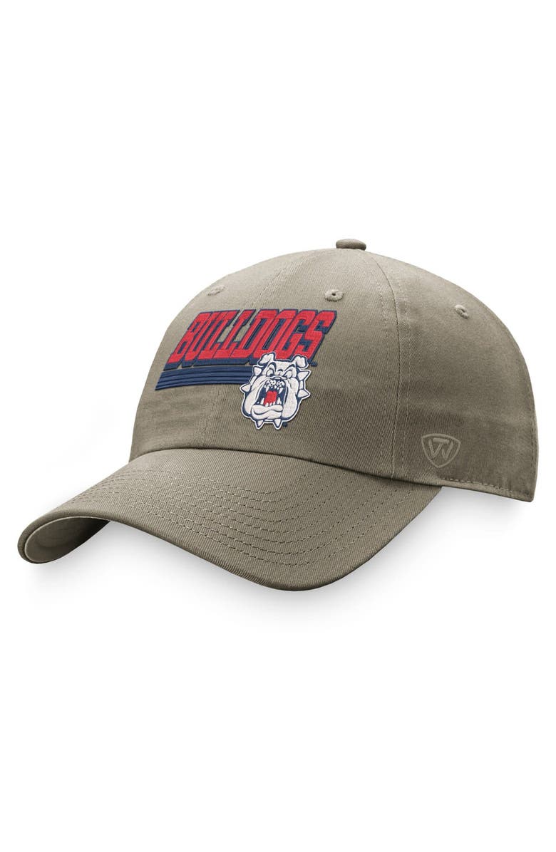 TOP OF THE WORLD Men's Top of the World Khaki Fresno State Bulldogs Slice Adjustable Hat, Main, color, 