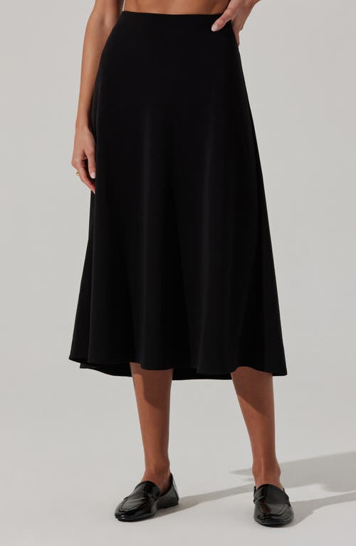 Astr The Label Flared Midi Skirt In Black
