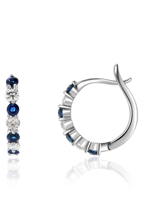 Sapphire & Diamond Hoop Earrings
