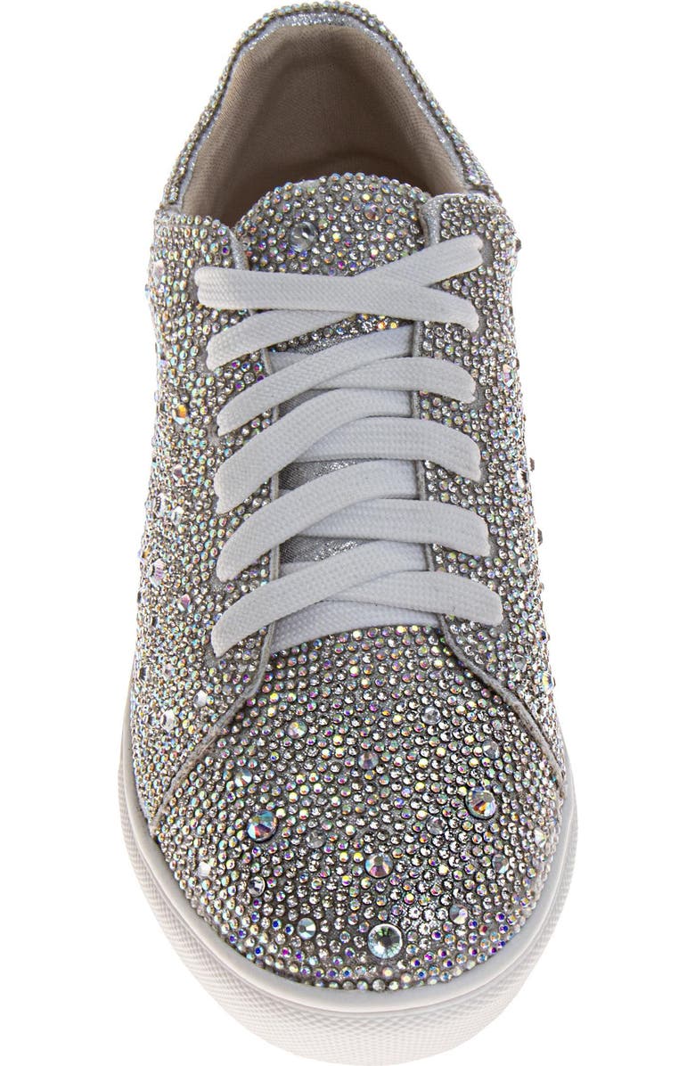 BADGLEY MISCHKA Glitzy Sneakers Girls' Sparkle Detail Fashion Wear, Alternate, color, Silver