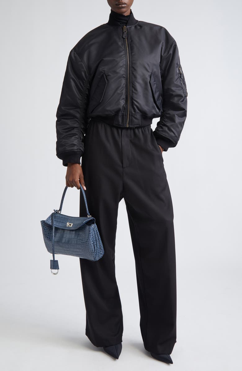 Balenciaga Wool Tailored Pants, Alternate, color, 1000 Black