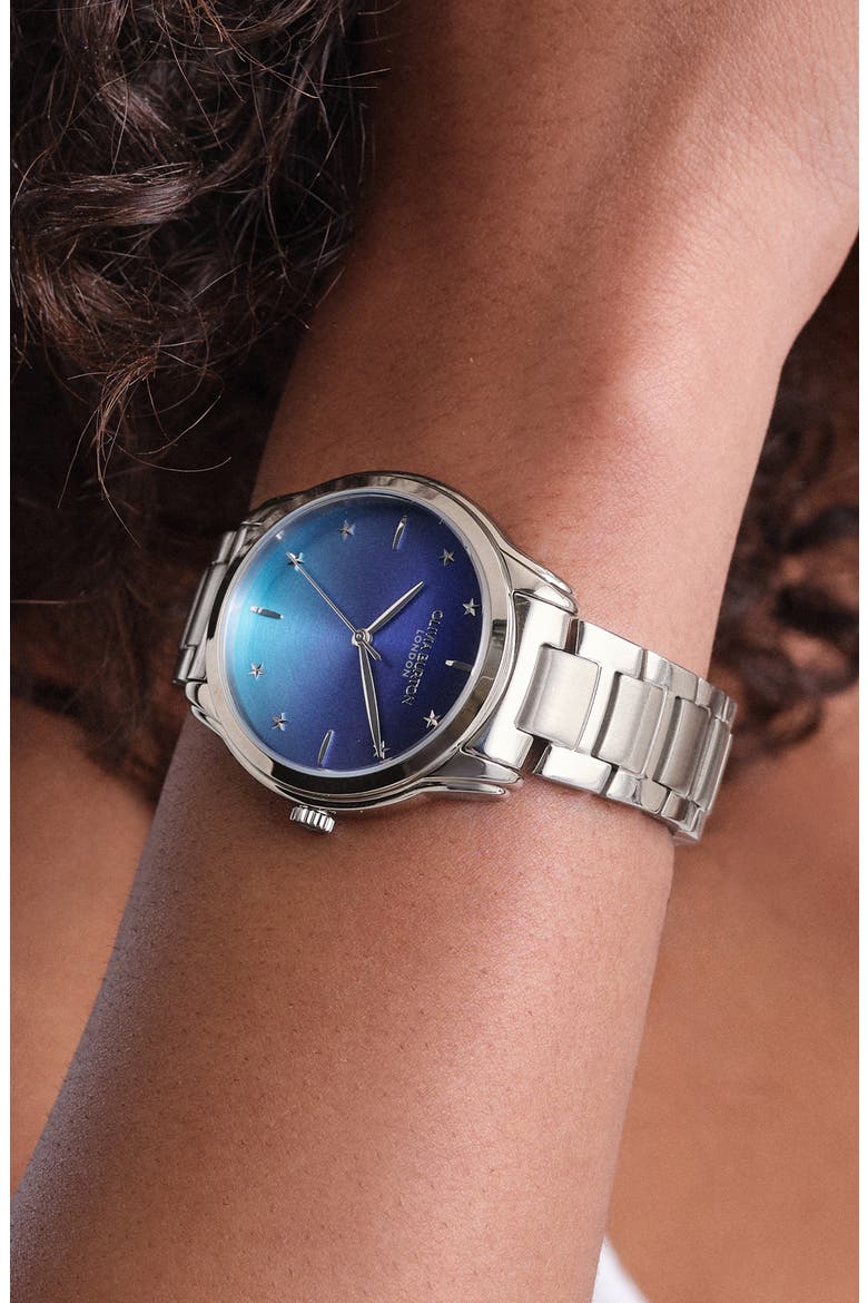 Color Wave Bracelet Watch, 36mm, Alternate, color, SILVER