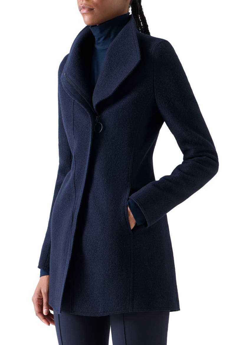 Asymmetric Wool Jacket, Alternate, color, NAVY